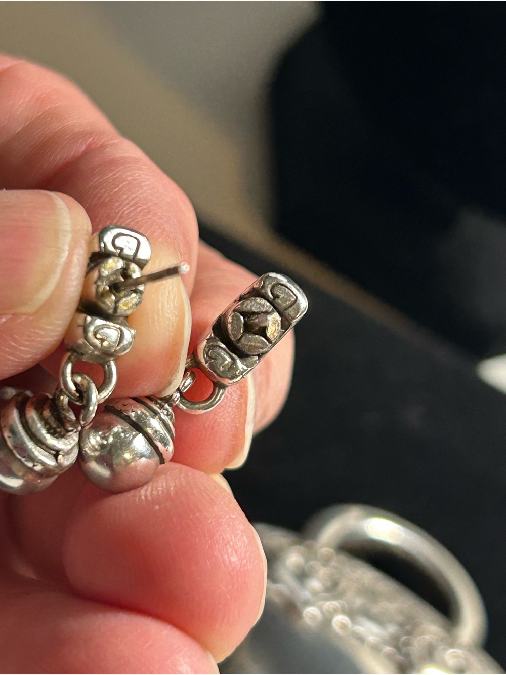 Brighton Silver Dangle Earrings with Handbag picture/card holder Mom Birthday - Picture 4 of 9